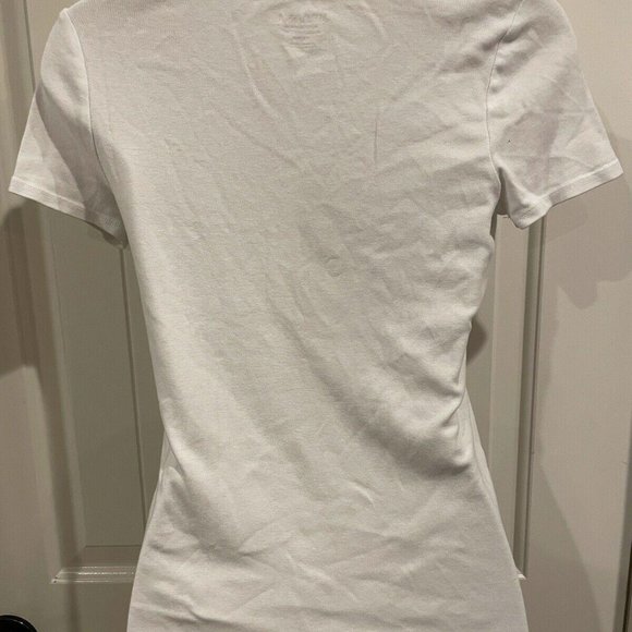 Merona White V Neck XS Short Sleeve T Shirt - Picture 7 of 8